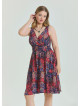 V Neck Robe Red Plus Size Dress 4588